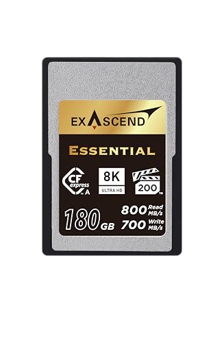 Exascend Scheda Cfexpress Di Tipo A Da 180 Gb, Lettura Sostenuta 800 Mb/S, Compatibile Con Sony.