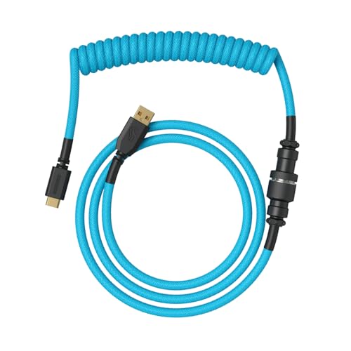 Glorious Gaming - Cavo Coiled Premium Per Tastiera: Usb-A (Pc) A Usb-C (Tastiera), Placcato In Oro, Anti-Intreccio, Doppio Rivestimento Intrecciato, C