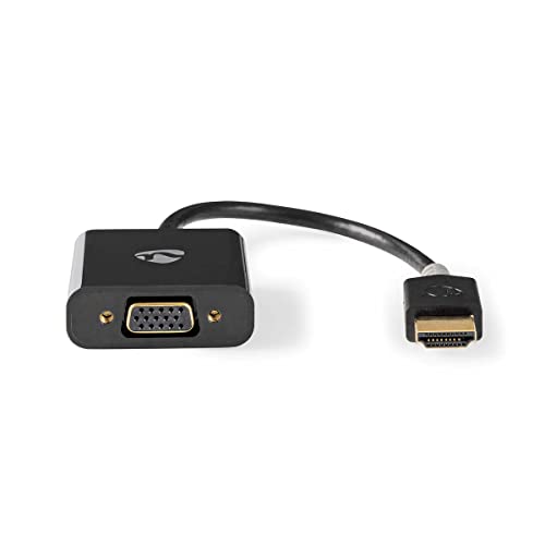 Cavo Hdmi - Connettore Hdmi - Vga Femmina 15P / 3,5 Mm Femmina - 1080P - Placcato Oro - 0.20 M - Dritta - Pvc - Antracite - Scatola Con Finestra Con S