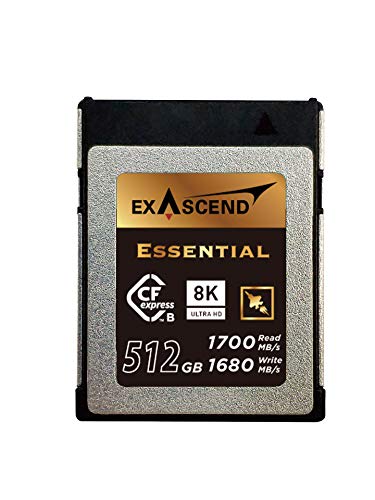 Exascend Scheda Cfexpress Essential Da 512 Gb Tipo B, Fino A 1.700 Mb/S, Compatibile Con Canon, Nikon, Panasonic E Altre Fotocamere