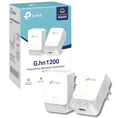 Tp-Link Pg1200 Kit G.Hn 1200 Mbps Powerline Kit Adattatore Kit, 1+1 Porta Gigabit Ethernet, Risparmio Energetico, Adattatori Di Rete Powerline, Adatta