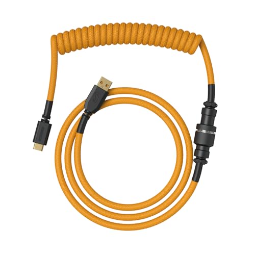 Glorious Gaming - Cavo Spiralato Premium Per Tastiere Gold, Usb-A (Pc) A Usb-C (Tastiera) Placcato Oro, Anti-Intreccio, Rivestimento Intrecciato Doppi