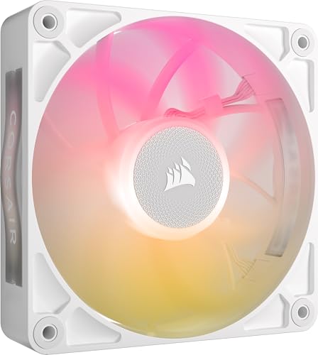 Corsair Icue Link Rx120 Max Rgb 120Mm Pwm Ventaglio Spesso – Alta Pressione Statica – Cuscinetto Magnetico A Cupola – Ventola Singola – Bianco