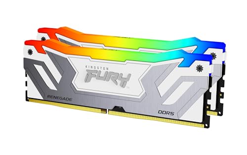 Kingston Fury Renegade Bianco Rgb Xmp 48Gb 8400Mt/S Ddr5 Cl40 Cudimm Memoria Gaming Per Computer Fissi (Kit Da 2) - Kf584Cu40Rwak2-48