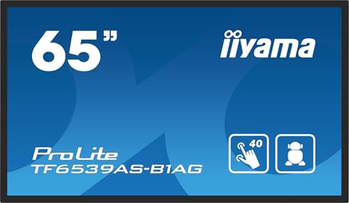 Iiyama Prolite Tf6539As-B1Ag - Monitor Led Ips 163,9 Cm 64,5" Ips 4K Uhd Open Frame 40 Punti Multitouch Bonded Pcap Capacitivo Hdmi Dp Rj45 Rs-232C Us