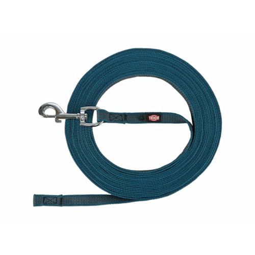 Trixie Guinzaglio Per Cane Con Gomma Antiscivolo Petrolio Blu L/Xl 10 Mtr X 1,7 Cm