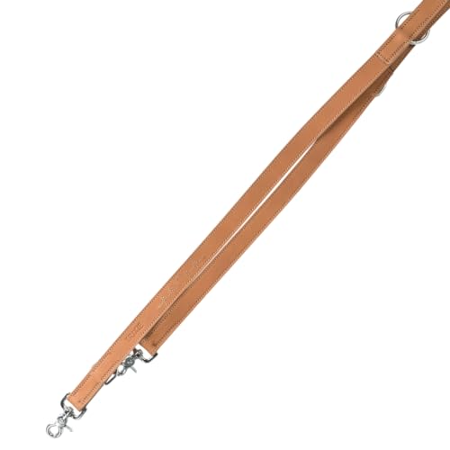 Guinzaglio Regolabile In Pelle Di Fatleather Heartbeat, L – Xl: 2,00 M – 25 Mm, Marrone
