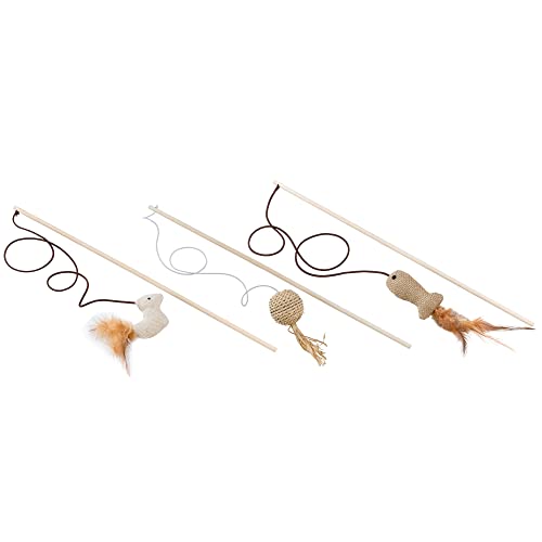 Ferplast Caña Pesca Pa 4998 Wooden Cat Whip 3Ud
