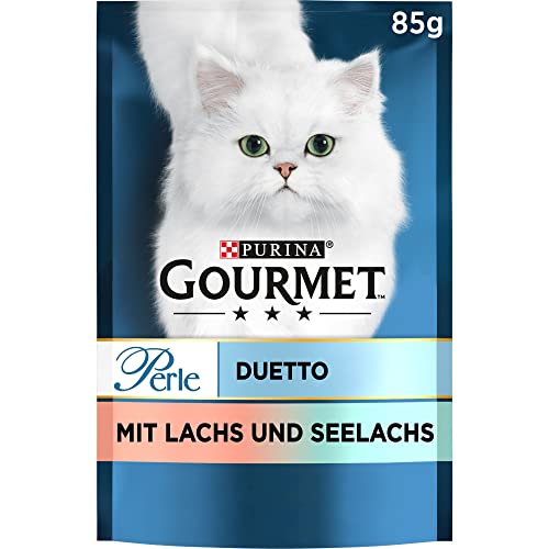 Gourmet Purina Gourmet Perle Duetto Cibo Per Gatti Bagnato, Con Salmone E Pollock, Confezione Da 26 (26 X 85 G)