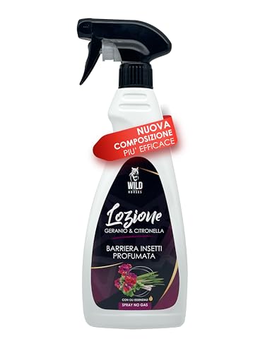 Wild Horses | Lozione Spray Repellente Zanzare E Antiparassitario Per Cavalli, 100% Naturale, 500Ml, Made In Italy (Geranio E Citronella)