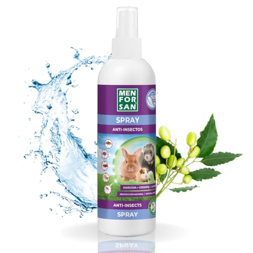 Menforsan Spray Repellente Per Roditori, Conigli E Furetti 125Ml, Repellente Naturale, Margosa, Geraniolo E Lavandino