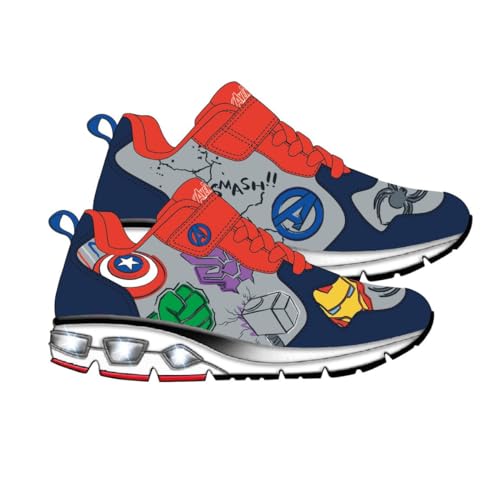 Cerdá Life'S Little Moments Sneakers Bambino Con Luci Led Interattive Suola Avengers In Tpr, Scarpe Da Ginnastica, Rosso E Blu, 27 Eu