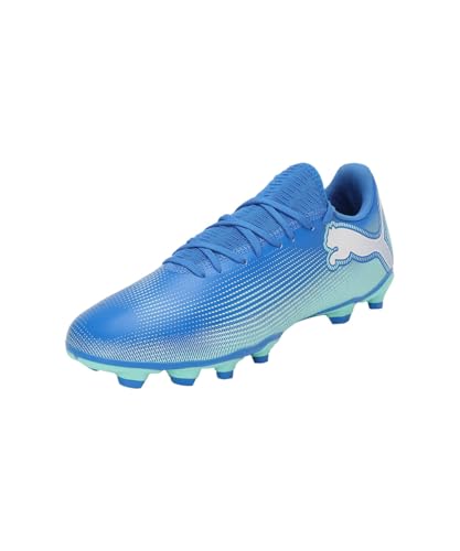 Puma Future 7 Play Fg/Ag, Soccer Shoe Unisex - Adulto, Hyperlink Blue Mint Puma White, 42.5 Eu