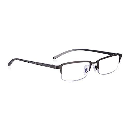 Read Optics Occhiali Da Lettura Uomo Senza Prescrizione Occhiali Semi-Montati, Occhiali Eleganti E Comodi Da Indossare Tutto Il Giorno, Argento - Filt