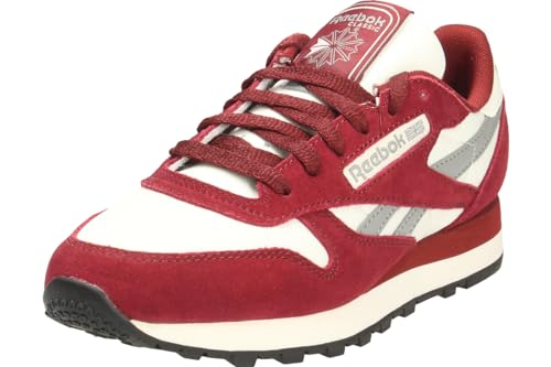 Reebok Classic Leather, Scarpe Da Ginnastica Unisex - Adulto, Rich Maroon/Chalk/Grey 3, 36.5 Eu