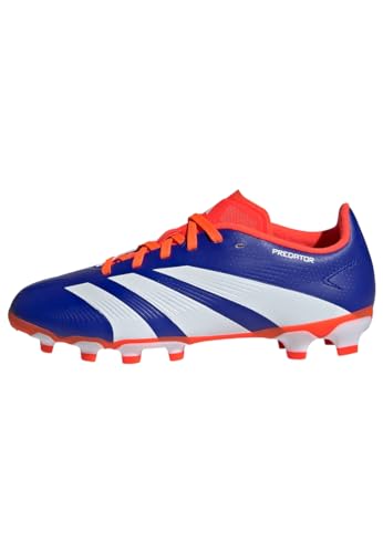 Adidas Predator League J Football Boots Multi Ground, Scarpe Da Calcio Unisex-Adulto, Lucid Blue/Cloud White/Solar Red, 38 Eu