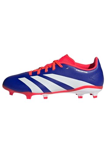 Adidas Predator League J Football Boots Firm Ground, Scarpe Da Calcio Unisex-Adulto, Lucid Blue/Cloud White/Solar Red, 38 Eu