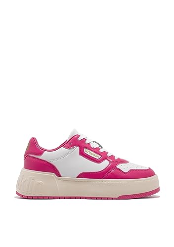 D.Franklin Scarpe Sportive Casual Da Donna. Modello Court Basic In Fuscia E Bianco, Fucsia, 38 Eu