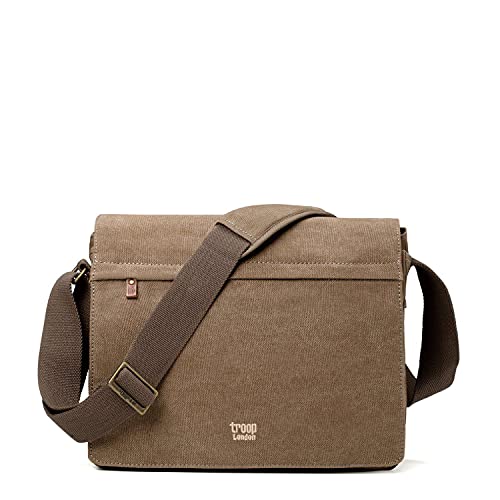 Troop London Trp0240 Classic Canvas Laptop Messenger Bag - Brown