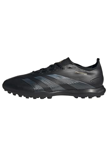 Adidas Predator League Football Boots Turf, Scarpe Da Calcio Unisex-Adulto, Core Black/Carbon/Gold Metallic, 47 1/3 Eu