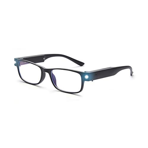 Skyway Occhiali Da Lettura Con Luci, Occhiali Anti Luce Blu Per Computer Per Donne Uomini Occhiali Led Usb Ricaricabili Antiriflesso Protezione Uv Ner