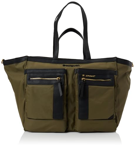 Desigual Bag, Accessori Borsa Shopping Nylon Donna, Verde, One Size