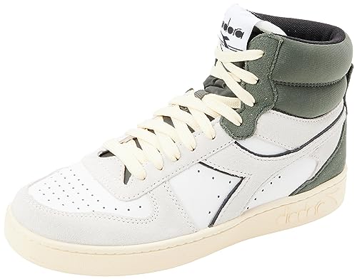 Diadora Magic Basket Mid Suede, Scarpe Da Ginnastica Unisex-Adulto, White/Dark Forest, 40 Eu