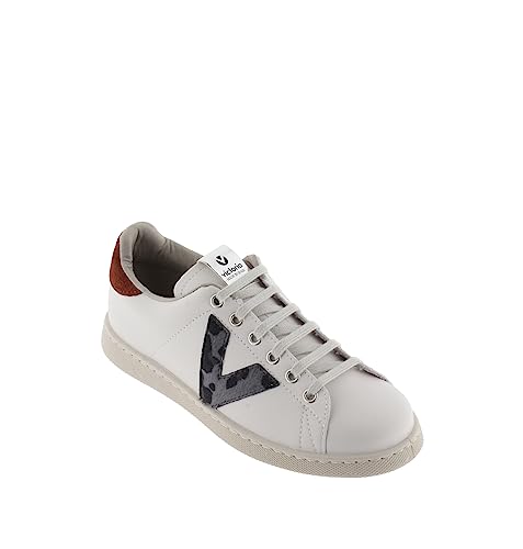 Victoria Tenis Efecto Piel & Animal Print, Scarpe Da Ginnastica Donna, Antracita, 41 Eu Stretta