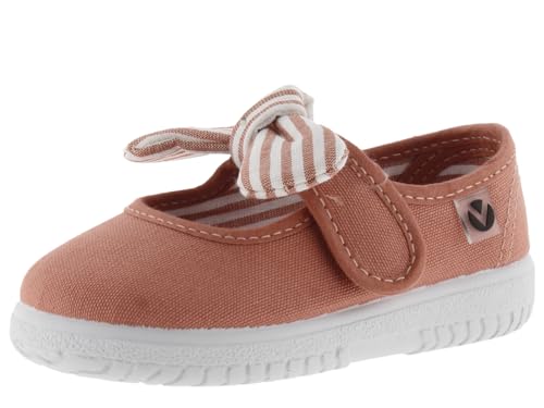 Victoria Ballerina Ojalá Tela & Strappo & Fiocco A Strisce Teja 20