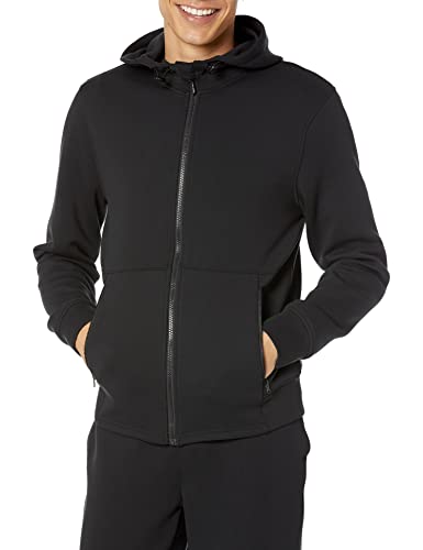 Amazon Essentials Felpa Con Cappuccio Active Sweat Con Cerniera Integrale (Disponibile Nelle Taglie Big & Tall) Uomo, Nero, S