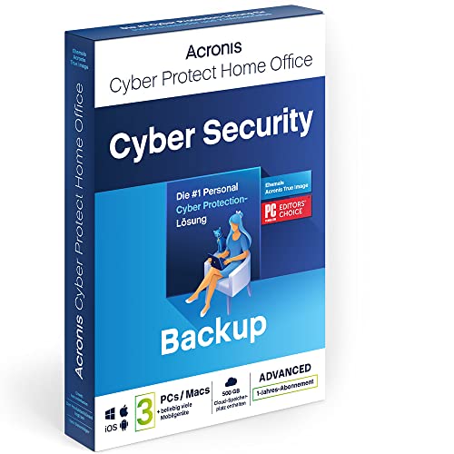 Acronis Cyber Protect Home Office 2023 | Advanced | 500 Gb Di Cloud Storage | 3 Pc/Mac | 1 Anno | Windows/Mac/Android/Ios | Codice D'Attivazione Via P