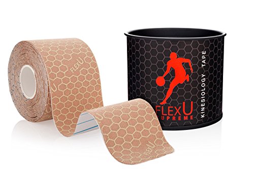 Flexu Nastro Di Cinesiologia Colore Beige; 1 Roll Pack; 20 Strisce Pretagliate Da 5Cm X 25Cm; Nastro Per Bendaggio Atletico Per Recupero Terapeutico;
