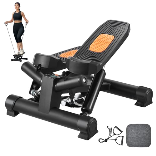 Vevor Stepper, Mini Stepper Per Esercizi A Casa, Stepper Idraulico Fitness Twist Con Fasce Di Resistenza, Attrezzatura Cardio Per Allenamento Corpo, S