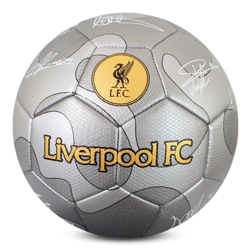 Hy-Pro Pallone Da Calcio Con Licenza Ufficiale Liverpool F.C., Silver Camo Signature | Taglia 5, Allenamento, Partita, Merchandising, Da Collezione Pe