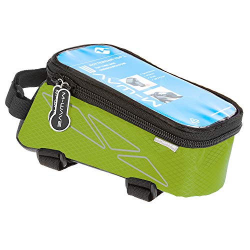 M-Wave Top Tube Bag For Smartphone, Green, Fixing With 3 Velcros