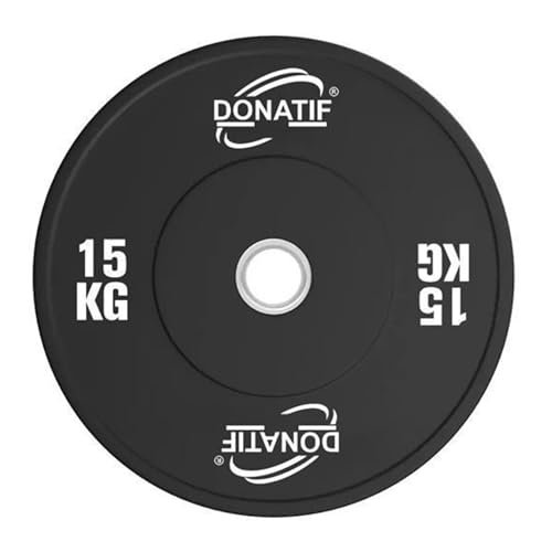 Donatif Dischi Palestra Per Bilanciere Olimpico 50 Mm, Dischi Palestra 15 Kg Bumper, Palestra E Home Gym, Dischi Pesi Palestra, Pesi Bilanciere