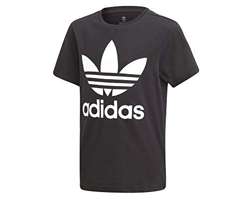 Adidas Trefoil Tee, T-Shirt Unisex - Bambini E Ragazzi, Black/White 295, 9-10 Anni