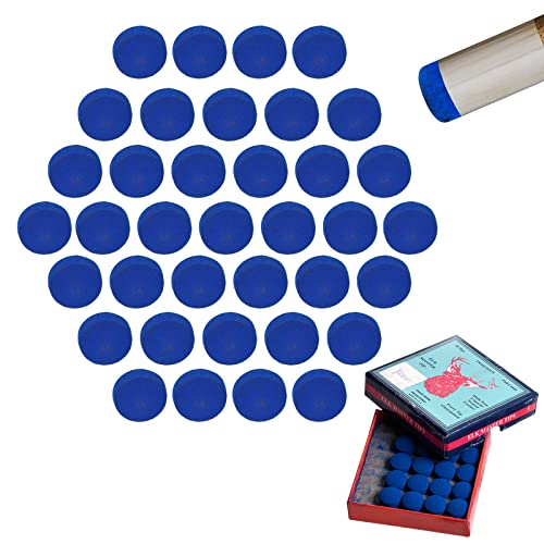 Colexy 50 Pezzi Suggerimenti Per Stecche Da Biliardo, Punte Per Stecche Da Biliardo Blu Per Stecche Da Biliardo, 10Mm Punte Di Ricambio Con Scatola Di