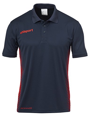 Uhlsport Score Polo Shirt Magliette, Unisex, Score Polo Shirt, Marine/Fluo Rot, S
