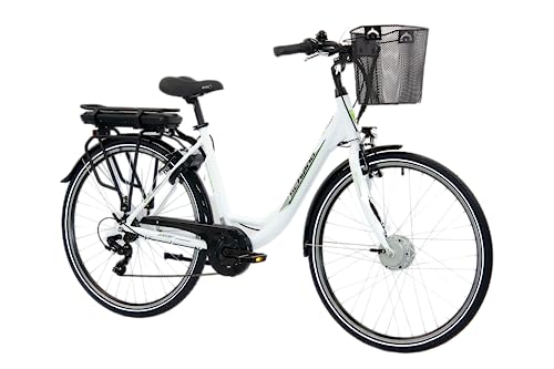 F.Lli Schiano E- Moon, Bicicletta Elettrica Unisex Adulto, Bianco, 28"