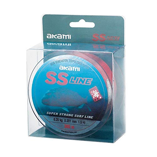 Akami Ss Line Super Strong Surf Line Lenza 0.22Mm 300Mt Red 6.20Kg - 13.70Lbs