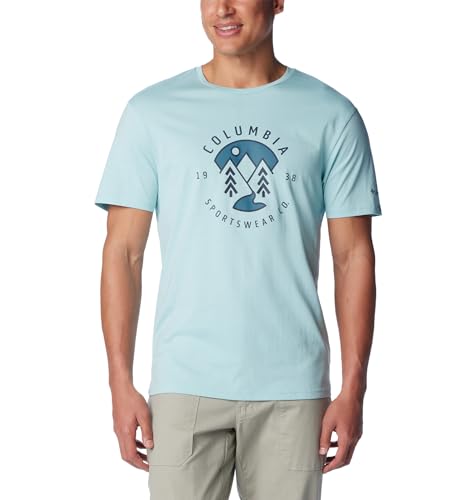 Columbia Rapid Ridge Graphic Tee, Camisa Manga Corta Uomo, Spray, Naturally Boundless,