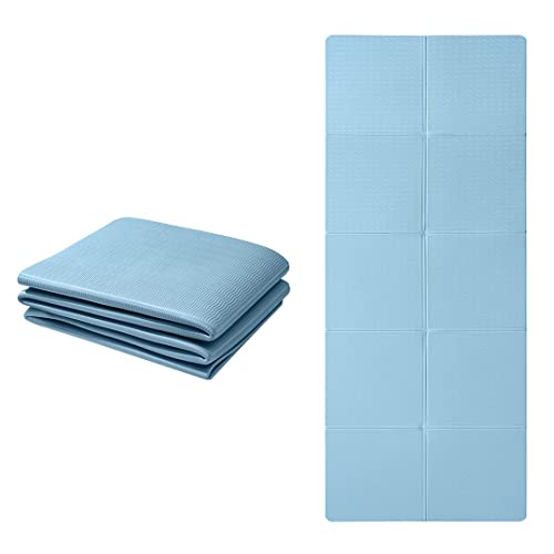 Good Nite Tappetino Da Yoga Pieghevole Antiscivolo Portatile Pieghevole Leggero Per Ginnastica Pilates Sport Viaggi Yoga 183 X 61 X 0,6 Cm (Blu)