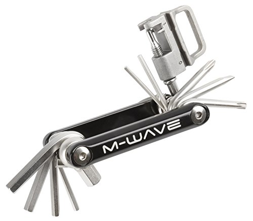 M-Wave Mini Folding Tool, Mini 15, 15 Functions, 2/2.5/3/4/5/6/8 Mm Allen Key, Flat Screw Driver, Torx 25 Wrench, 2 Philips Screwdriver, Chain Cutter,