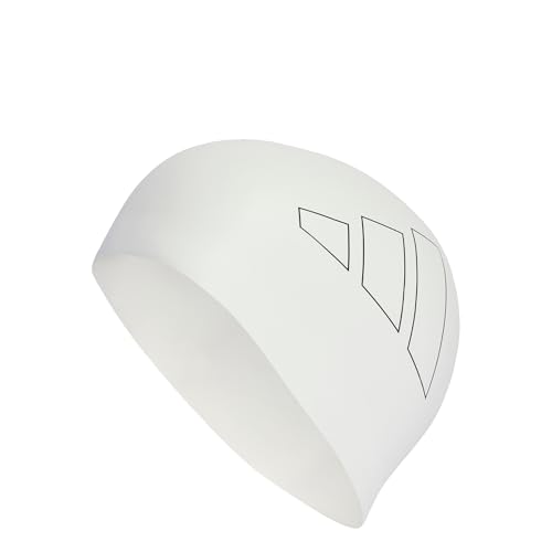 Adidas Unisex - Adulto Logo Swim Cap, White/Black, One Size