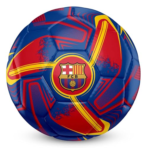 Hy-Pro Pallone Da Calcio Con Licenza Ufficiale Fc Barcelona, Taglia 5, Design A Turbina, Prodotto Barca, Allenamento, Partita, Collezione Per Bambini