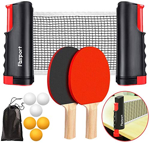 Rete Ping Pong Da Tavolo Set Ping Pong Rete Da Ping Pong Da Tavolo Ping Pong Portatile, 2 Racchette Da Ping Pong, Rete Estensibile,6 Palline,1 Borsa I