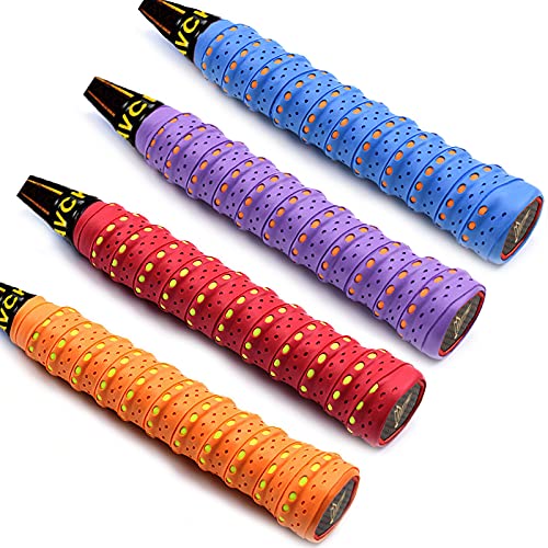 Hayaww 4 Pcs Nastro Grip Badminton Nastro Grip Per Tennis Per Racchetta Sportiva,Assorbe Il Sudore, Antiscivolo, Traspirante,Per Racchetta Da Tennis/R
