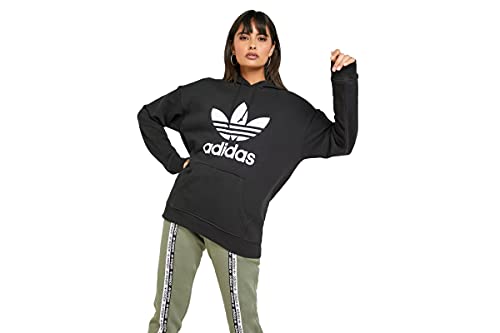 Adidas Adicolor Trefoil H, Felpa Con Cappuccio Donna, Nero (Black/White), 40