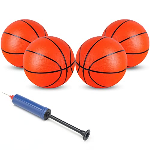 Gmedhc 16Cm Palla Da Basket, Mini Pallone Basket Arancio, Pallone Da Basket Con Secchio Gonfiabile, Palla Basket Bambini, Pallacanestro Superficie Ant